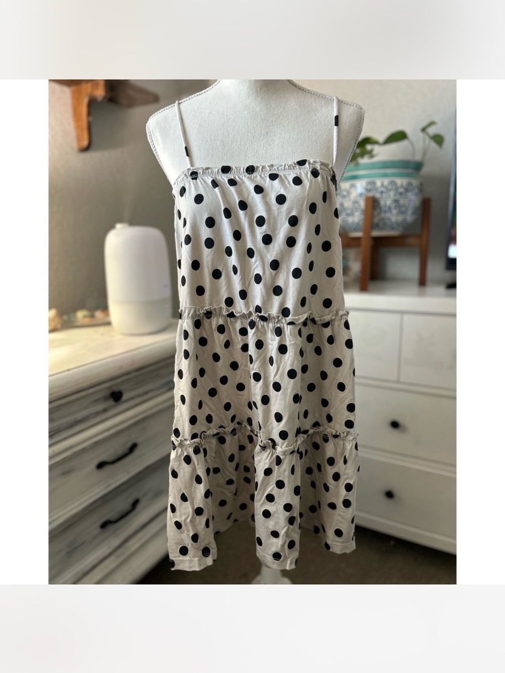 ASOS White Polka Dot Mini Dress with Black Spots